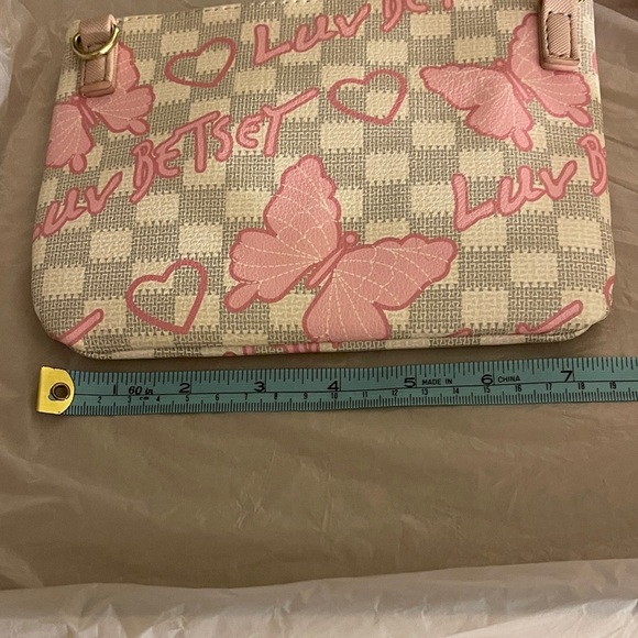 Luv Betsy Pink and Cream Butterfly Wristlet or Crossbody - Picture 6 of 6